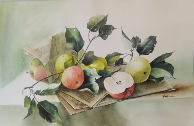 再画一次平安果_线描画