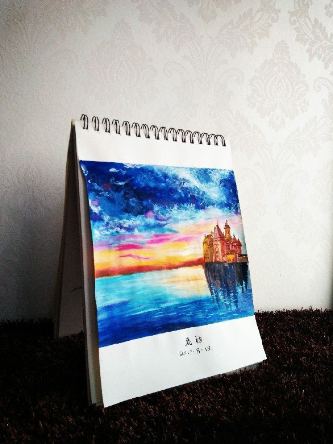 洱海_线描画