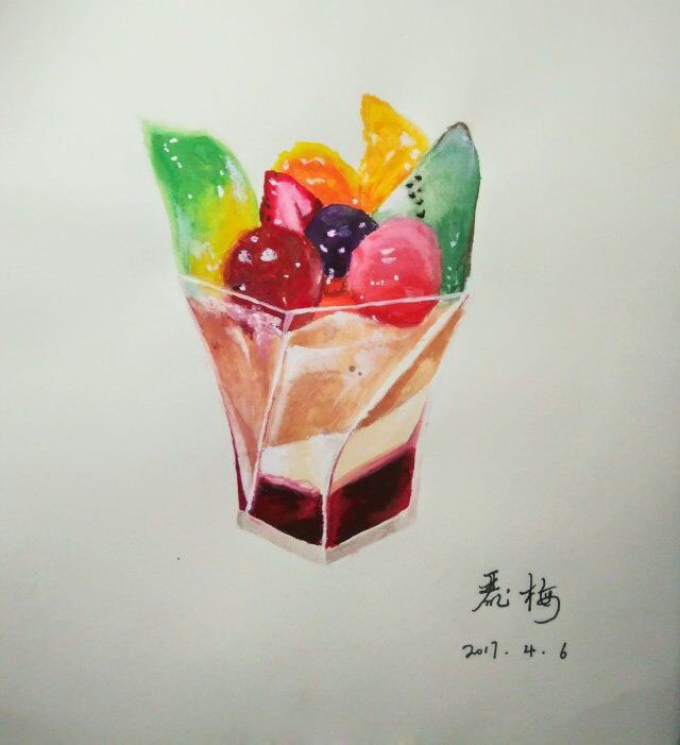 小甜点一份_线描画